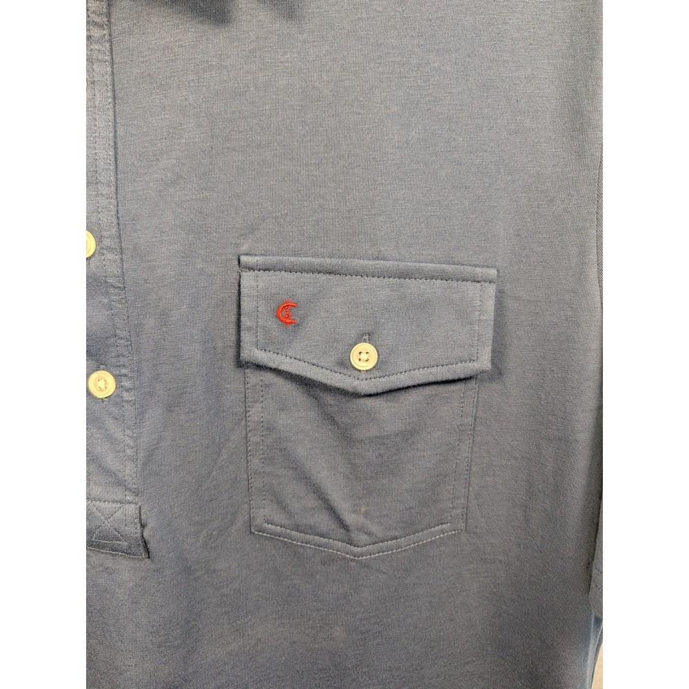 Criquet Polo Shirt Mens XL Navy Blue Pima Cotton Chest Pocket Excellent - Picture 2 of 5